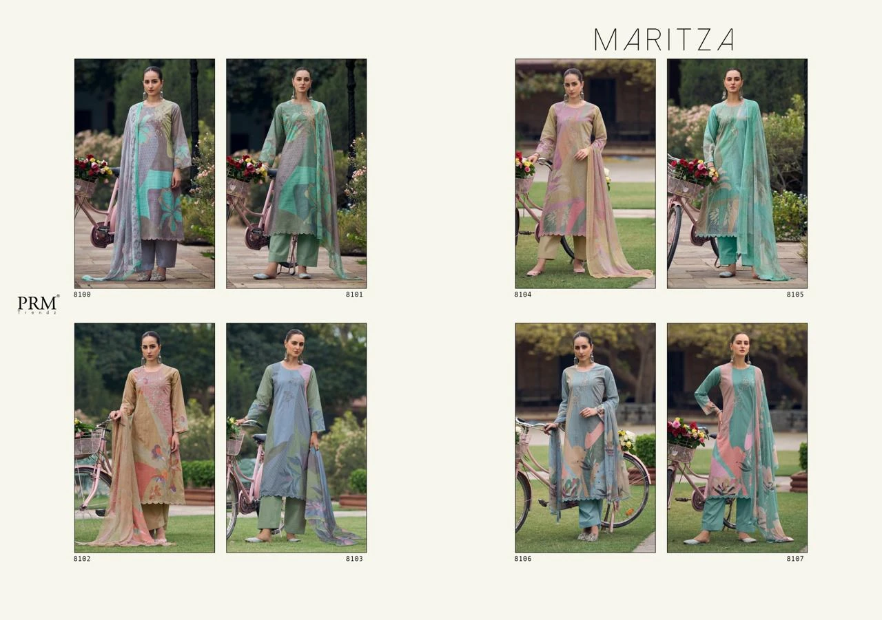 Prm Trendz Maritza Pure Lawn Cotton Wholesale Fancy Salwar Suit Catalog — Wholesale Salwar Suits, MPA wholesale from Surat — view 10
